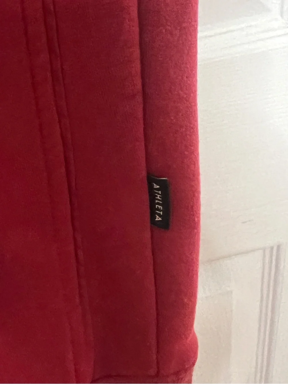 #398 Athleta Altitude Jogger Polartec Power Stretch Fleece Joggers Red Large EUC - Picture 3 of 7